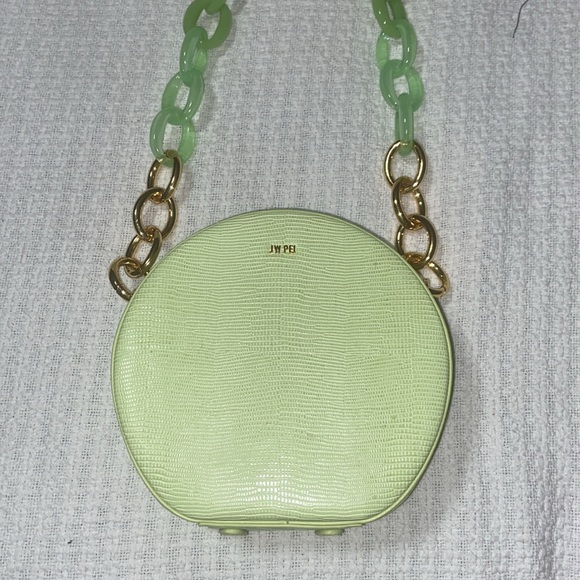 Nwot JW PEI Lime Green Luna Gradient Acrylic Chain Lizard Pattern Vegan bag - Picture 5 of 14